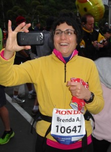 Brenda Avadian at the start of the LA Marathon
