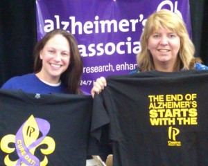 Cindi Braud, TCV's Caregiver of the Month. and Tina at Health Fair booth